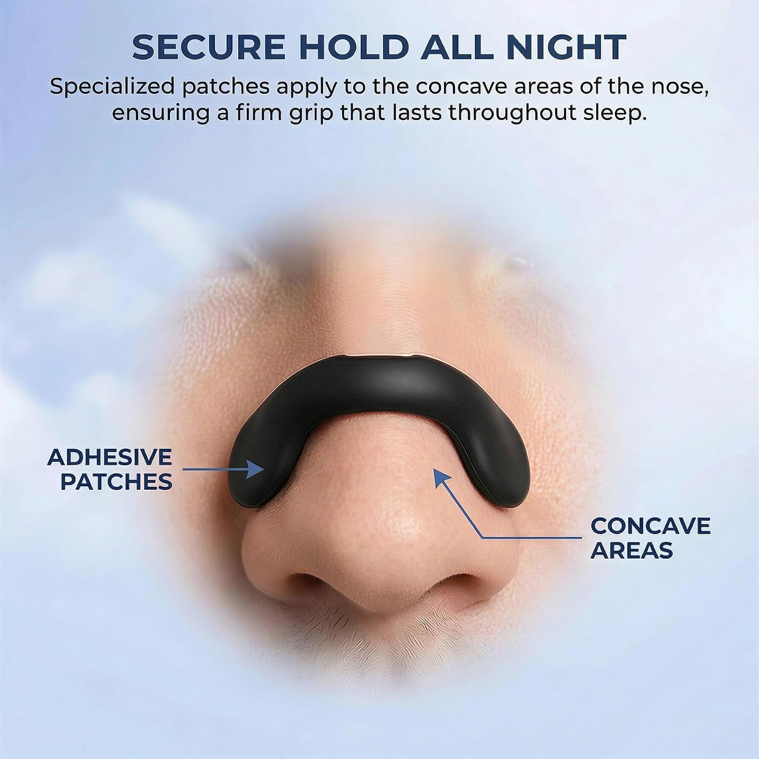 Non-Magnetic Nasal Dilator - Reusable Nose Strips for Nighttime and Sport Starter Kit - 2 Sizes for Custom Fit - 4 Nasal Bands and 60 Adhesive Patches for Airflow Support