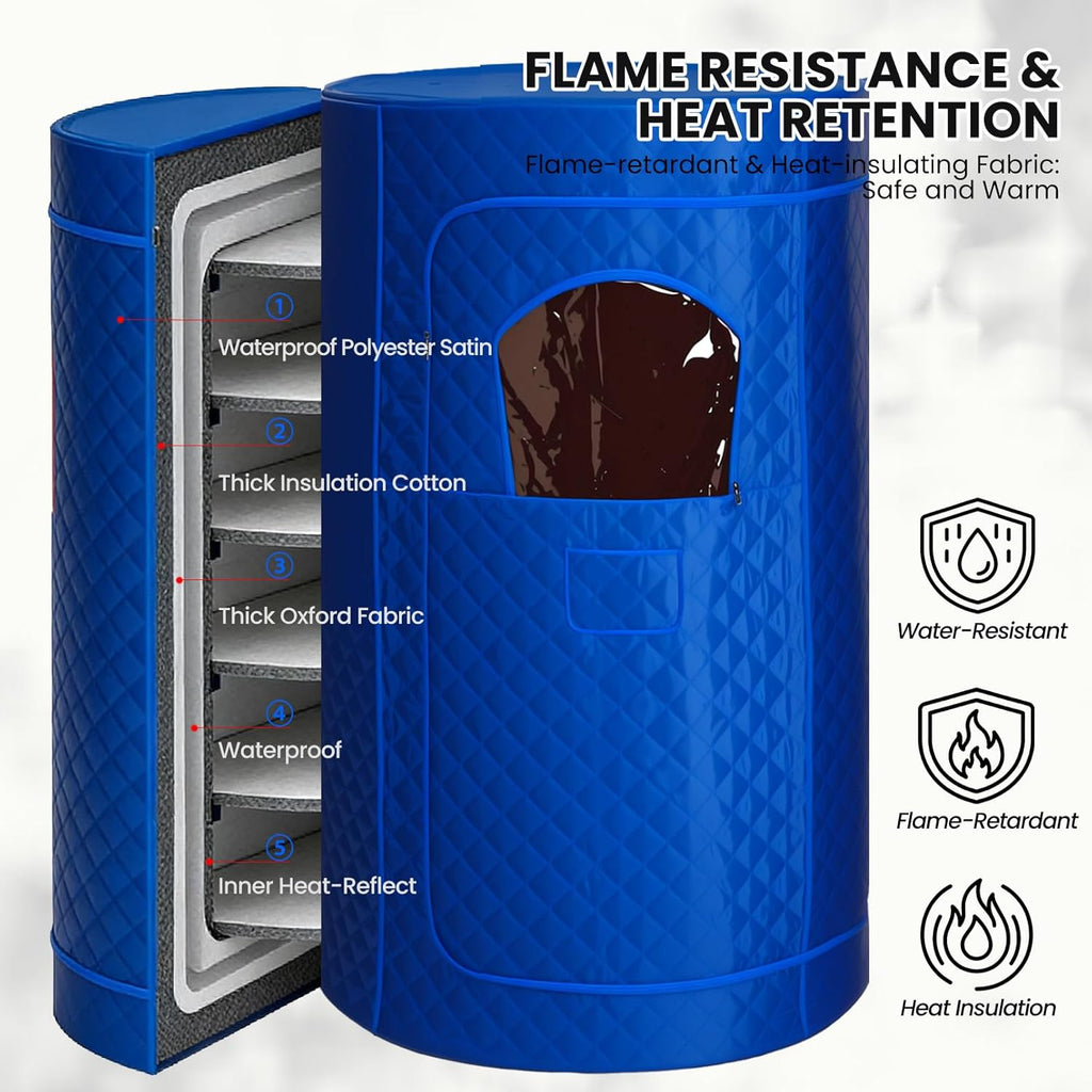 Portable Steam Sauna Tent for Home, Personal Full Body Sauna | Pop up Indoor Sauna Box with Portable Chair & Remote Control | Home Spa, Relaxation, Detox | At-Home Portable Sauna