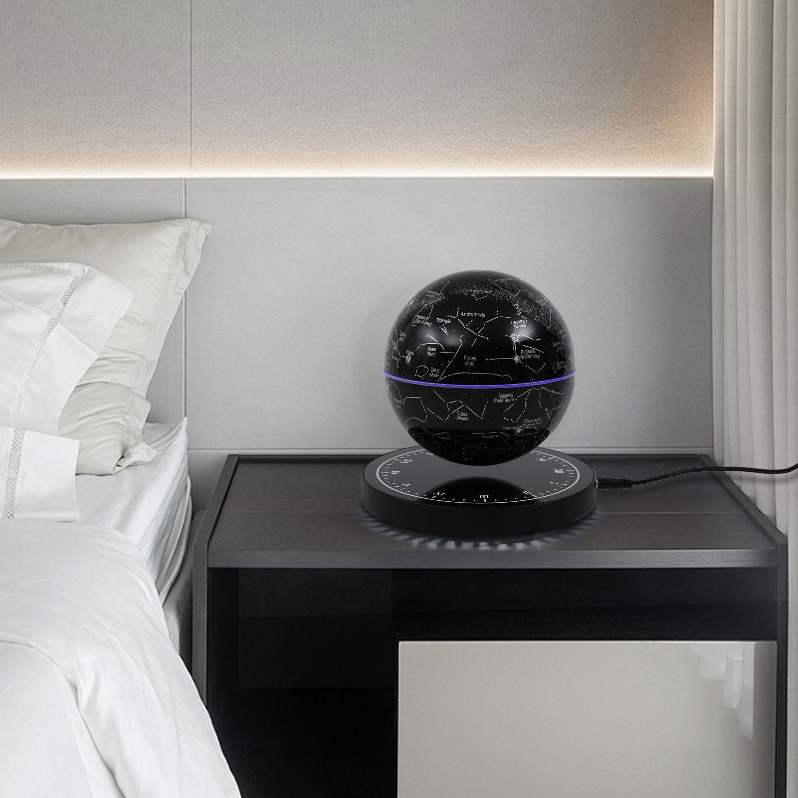 Magnetic Levitating Globe with LED, Floating Globe, Auto-Rotating Globe, Suitable for Decoration or Teaching Aids in Bedrooms, Living Rooms, Study Rooms