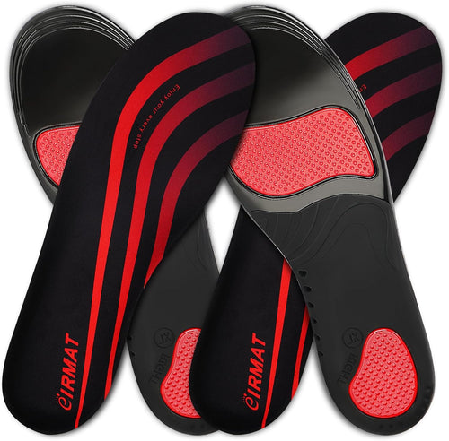 2‌ Pairs Plantar Fasciitis Insoles for Men: Arch Support Inserts with Shock Absorbing Gel - Orthotic Insoles for Flat Feet Relief & All-Day Walking Comfort(S)