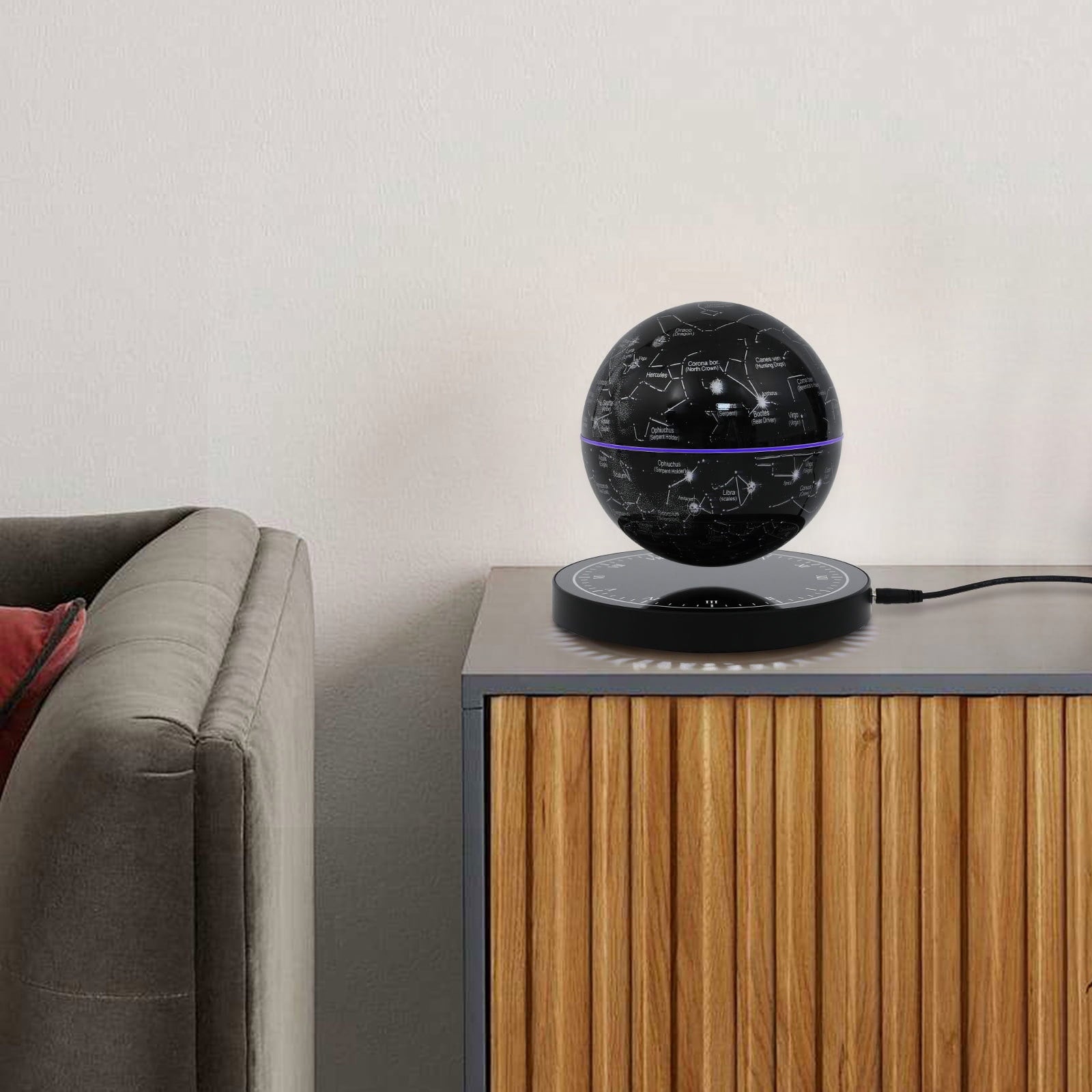 Magnetic Levitating Globe with LED, Floating Globe, Auto-Rotating Globe, Suitable for Decoration or Teaching Aids in Bedrooms, Living Rooms, Study Rooms