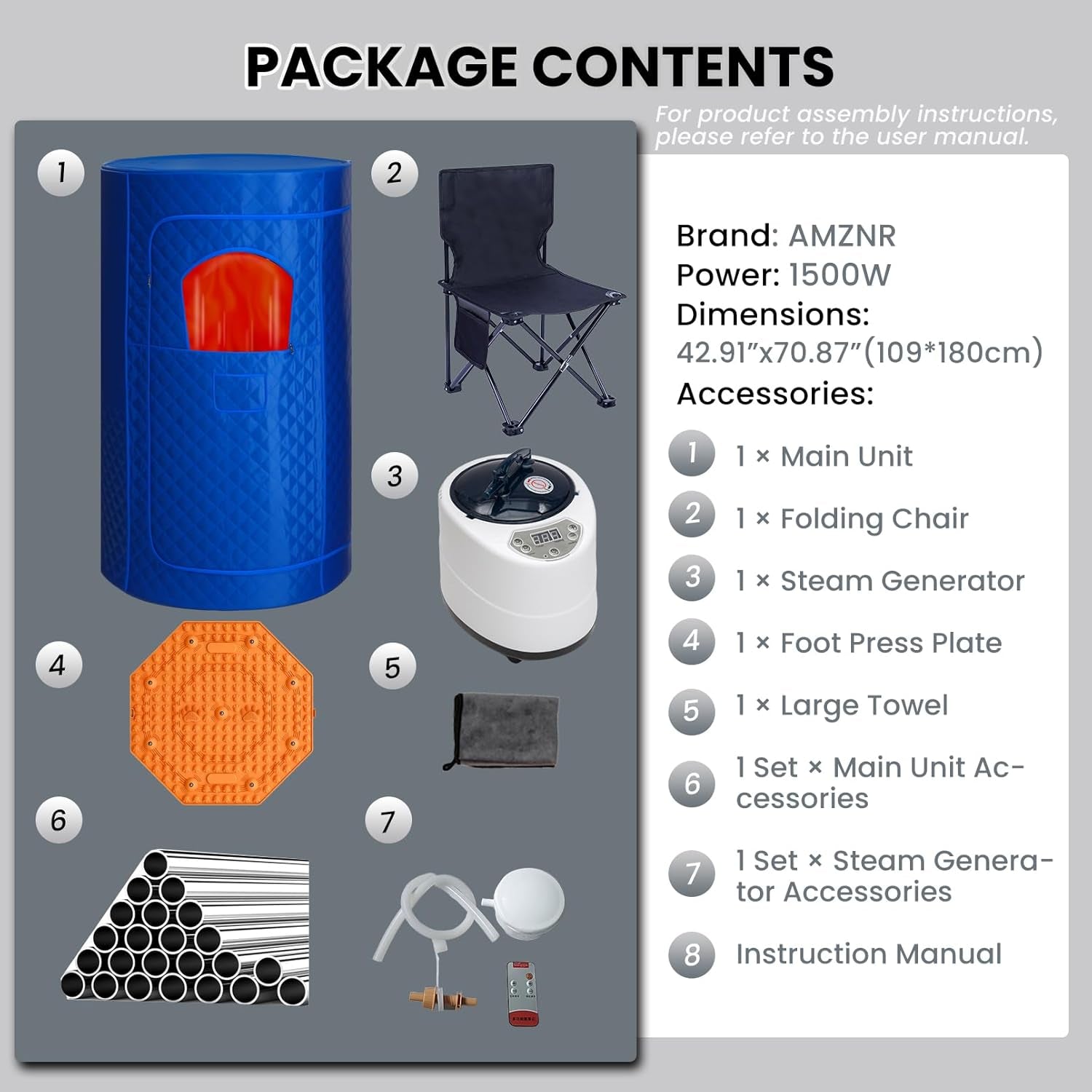 Portable Steam Sauna Tent for Home, Personal Full Body Sauna | Pop up Indoor Sauna Box with Portable Chair & Remote Control | Home Spa, Relaxation, Detox | At-Home Portable Sauna