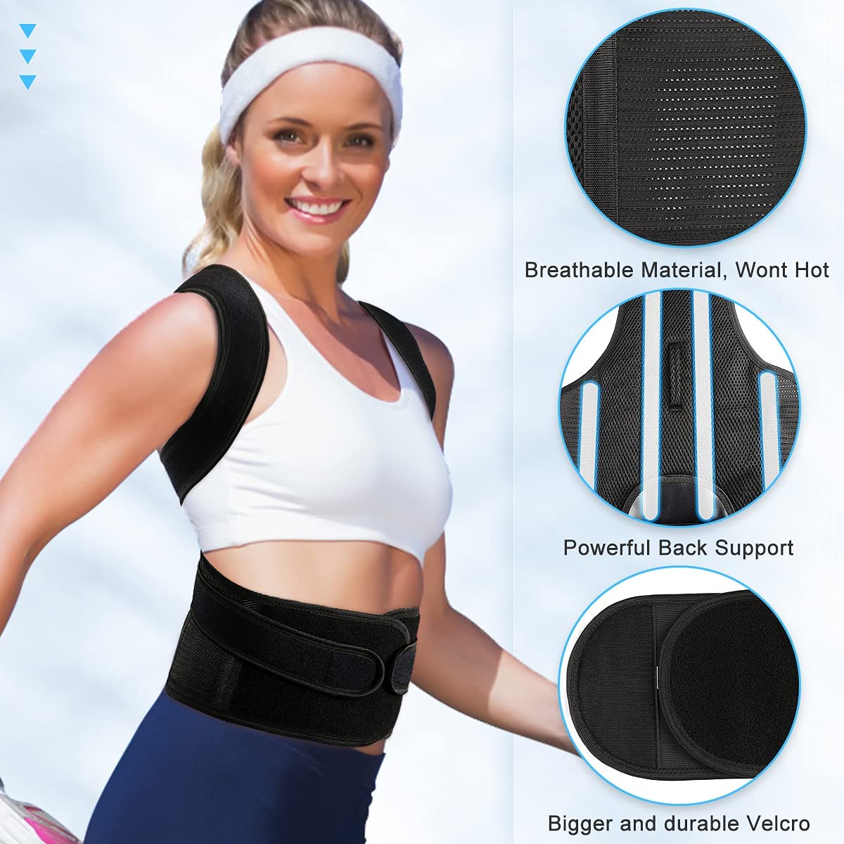 Posture Corrector for Men&Women - Back Brace for Lumbar Support and Upright - Breathable Back Straightener Back Corrector Posture(Large(33-37 Inch))