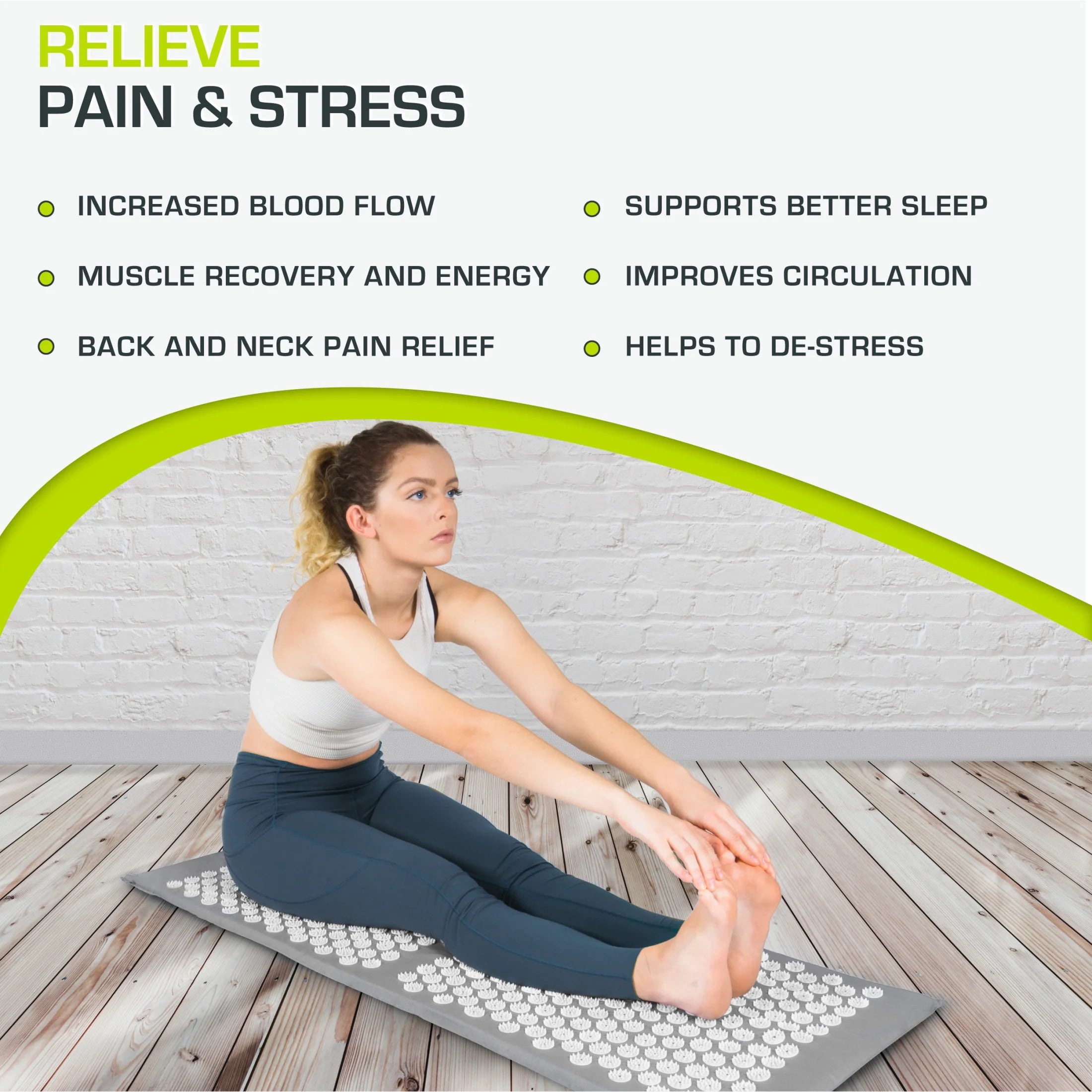 Acupressure Mat and Pillow Set for Back/Neck Pain Relief and Muscle Relaxation