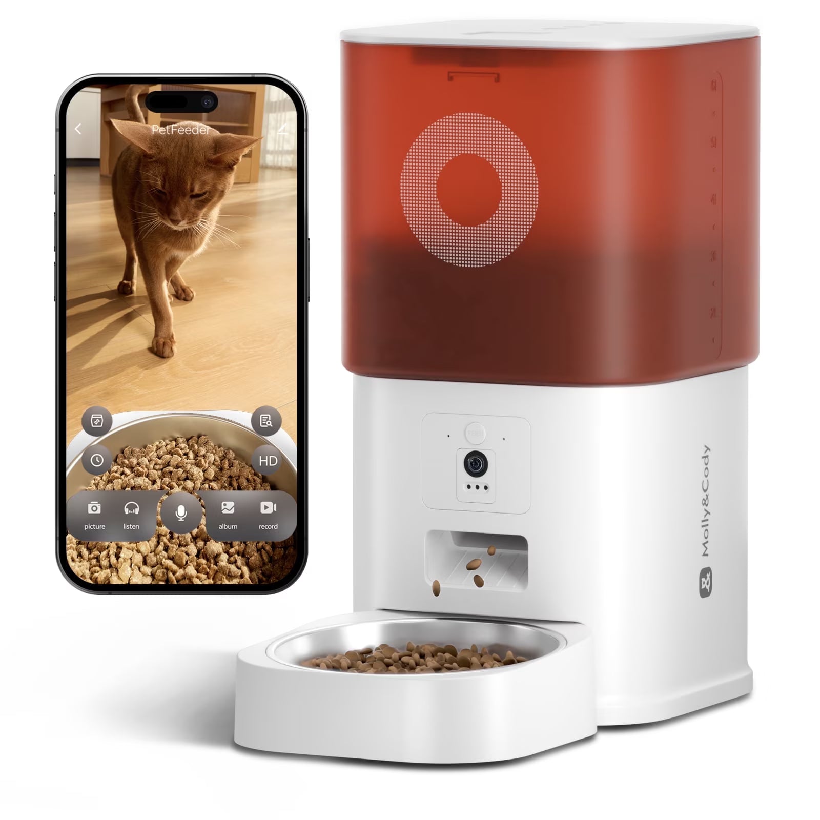 Automatic Cat Feeder with Camera – WiFi Smart Pet Feeder with HD Video, Two-Way Audio & App Control