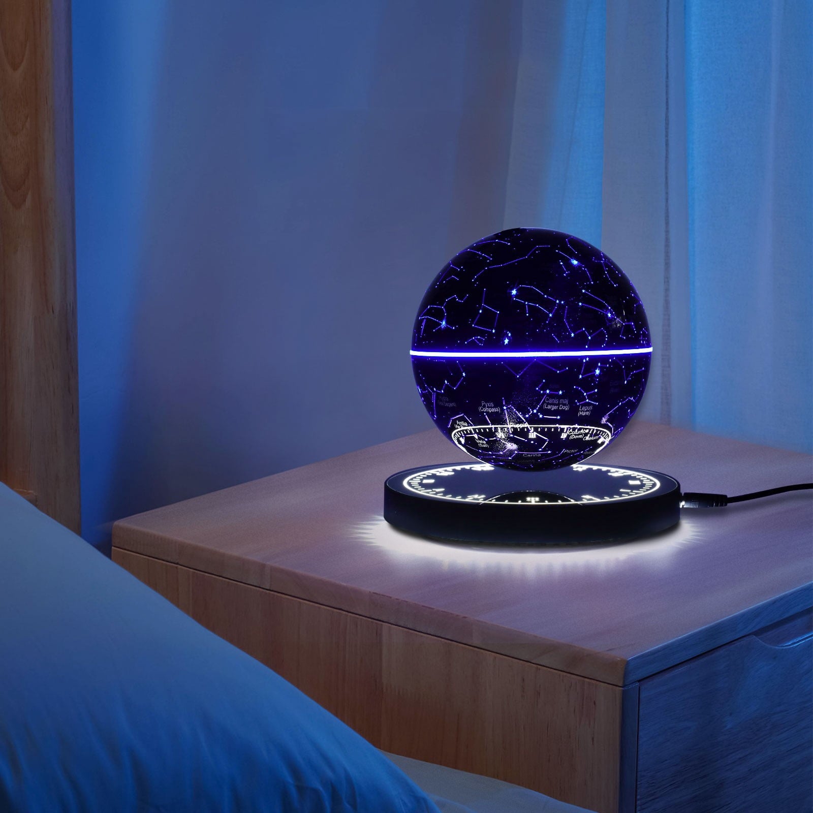 Magnetic Levitating Globe with LED, Floating Globe, Auto-Rotating Globe, Suitable for Decoration or Teaching Aids in Bedrooms, Living Rooms, Study Rooms