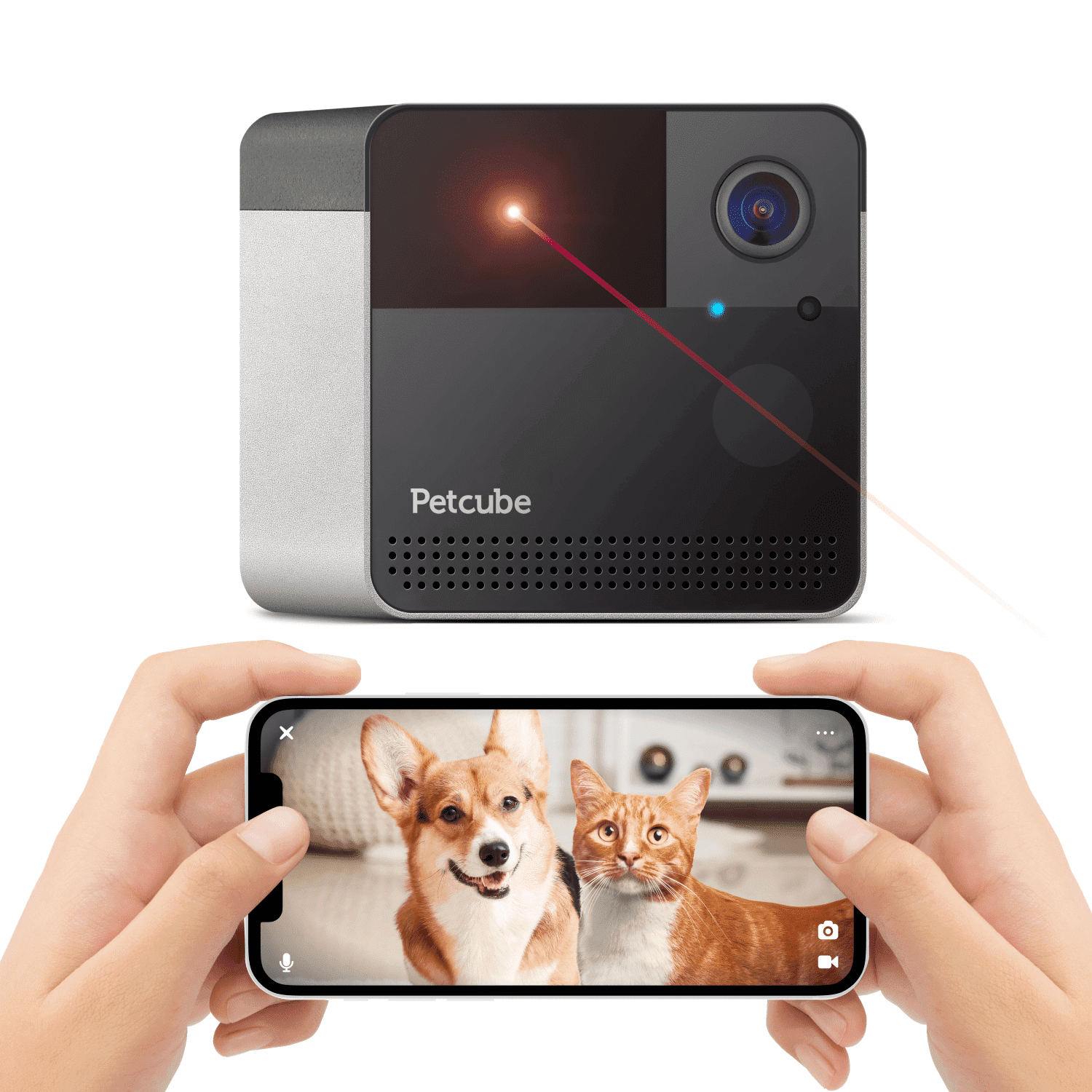 Play 2 Wifi Pet Camera with Laser Toy, 1080P HD, 160° View, Two-Way Audio, Night Vision, Motion & Sound Alerts, Dog & Cat Monitor with App