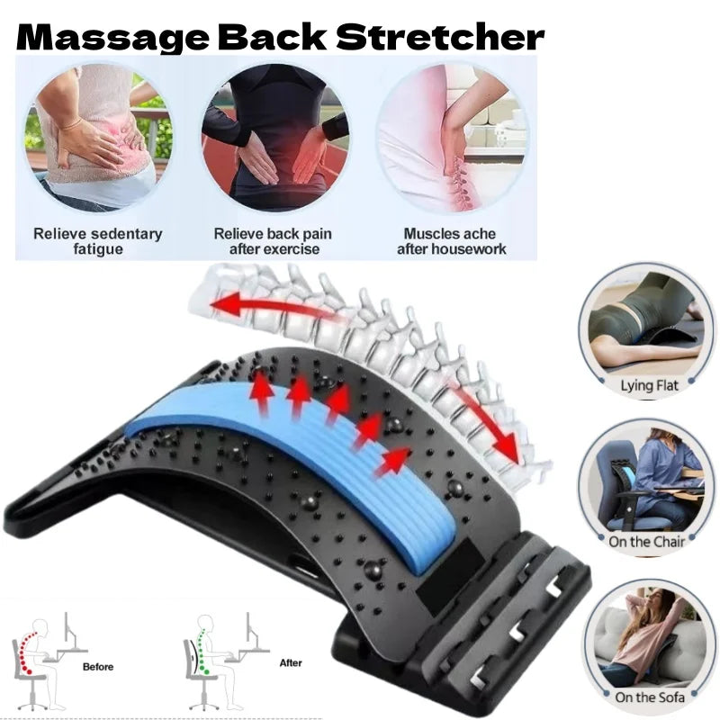 Back Massage Muscle Relaxation Stretcher, Back Stretching Relaxation Massage Pad, Lumbar Support Stretcher, Pain Relief