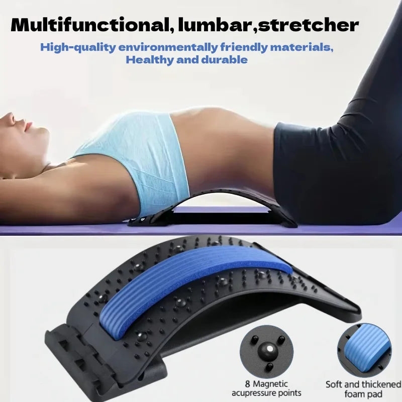 Back Massage Muscle Relaxation Stretcher, Back Stretching Relaxation Massage Pad, Lumbar Support Stretcher, Pain Relief