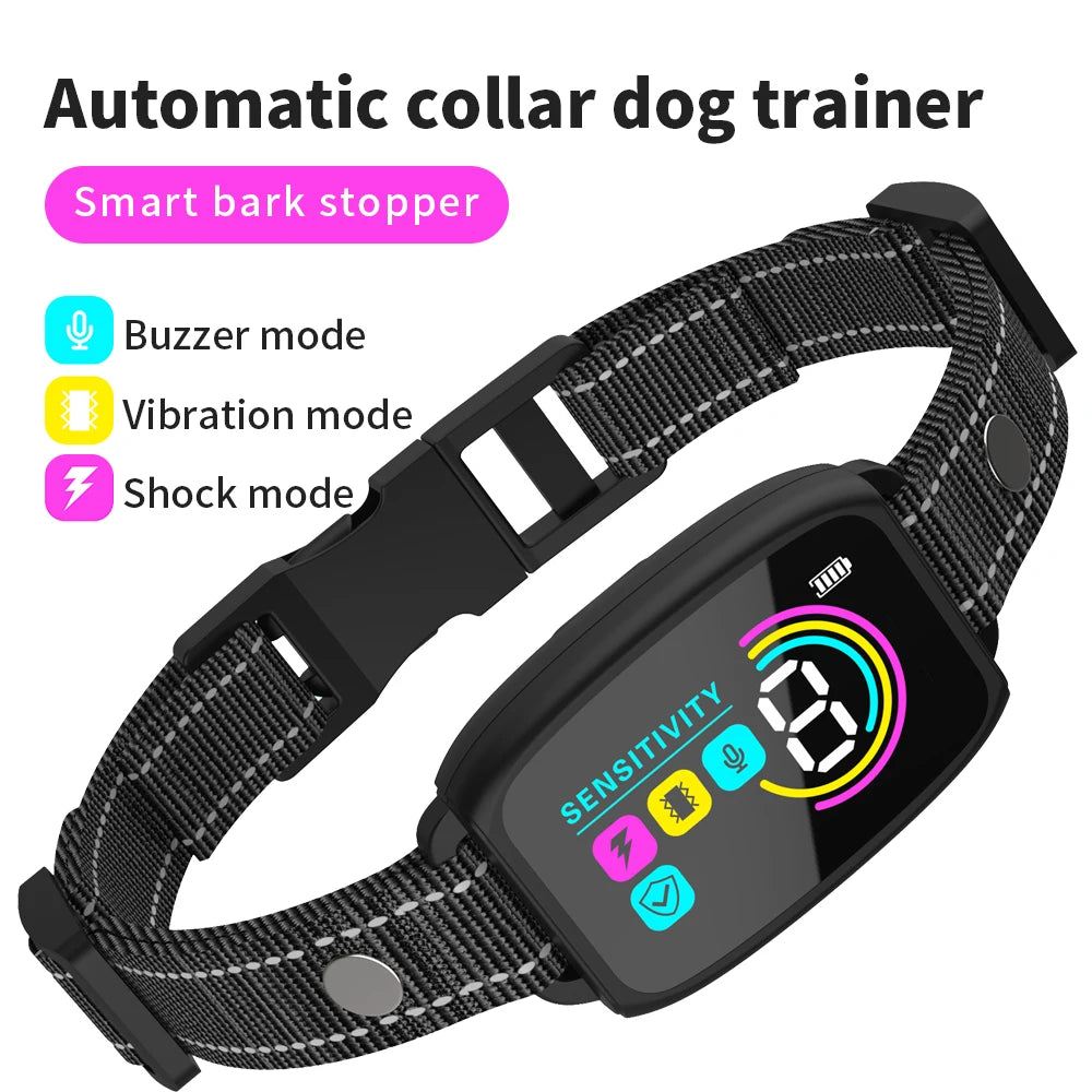 Smart Automatic anti Barking Dog Collar Type-C Rechargeable Shock Vibration Stop Bark Collar Dog Training Collar All Size Dogs