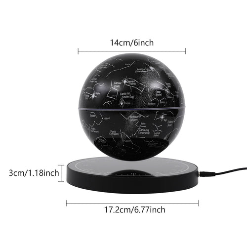 Magnetic Levitating Globe with LED, Floating Globe, Auto-Rotating Globe, Suitable for Decoration or Teaching Aids in Bedrooms, Living Rooms, Study Rooms
