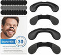 Non-Magnetic Nasal Dilator - Reusable Nose Strips for Nighttime and Sport Starter Kit - 2 Sizes for Custom Fit - 4 Nasal Bands and 60 Adhesive Patches for Airflow Support