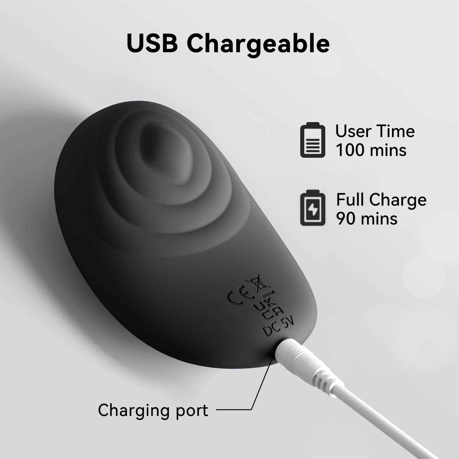 Multifunctional Handheld Electric Massager, 10 Modes Waterproof Mini Massage Tool (Black)