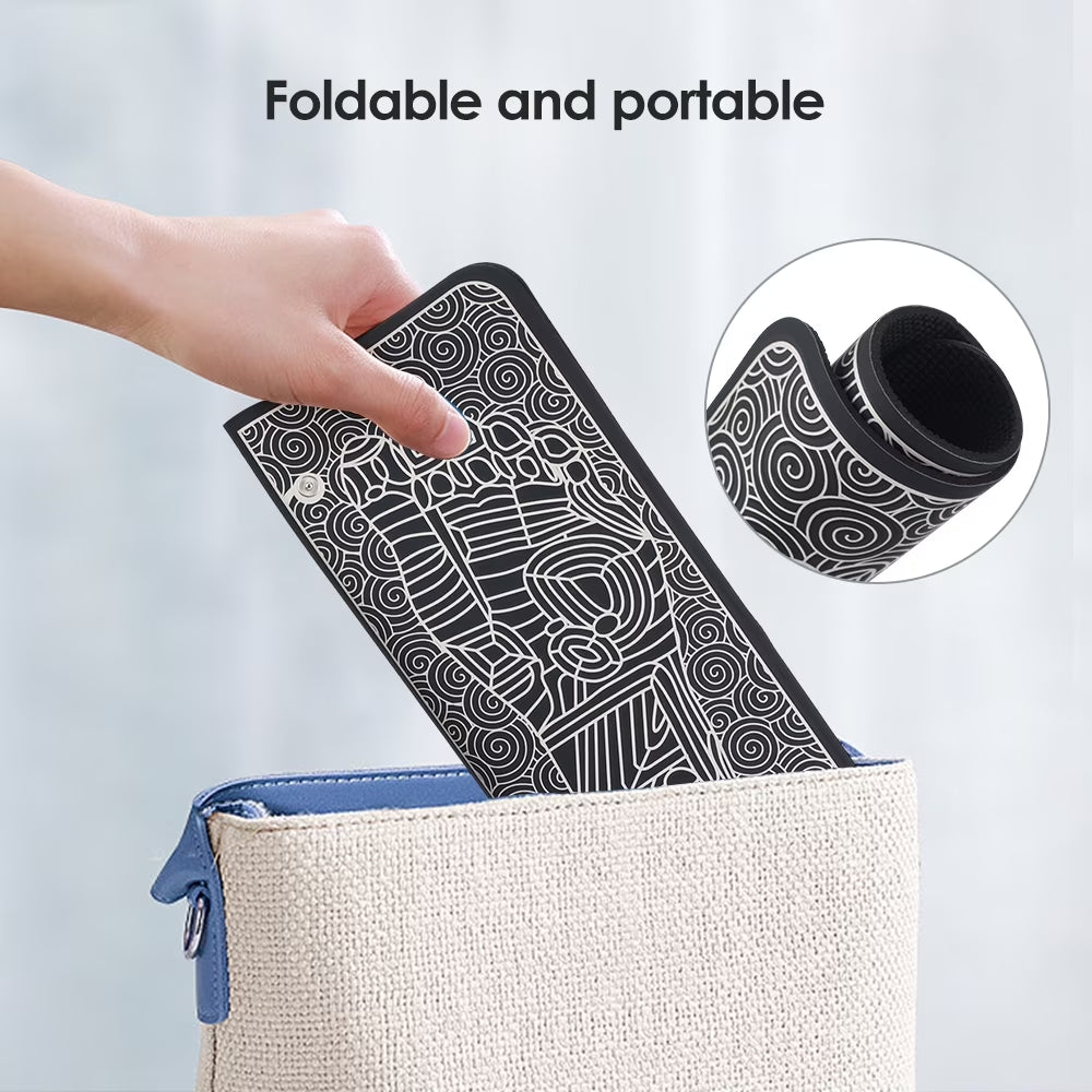EMS Foot Massager Mat,Feet Electric Massager 8-Mode 19-Level Electrode Massage Foot Mat with 2 Pairs of Electrode Pads,Portable Legs Massager Pad Foot Massager Mat Black