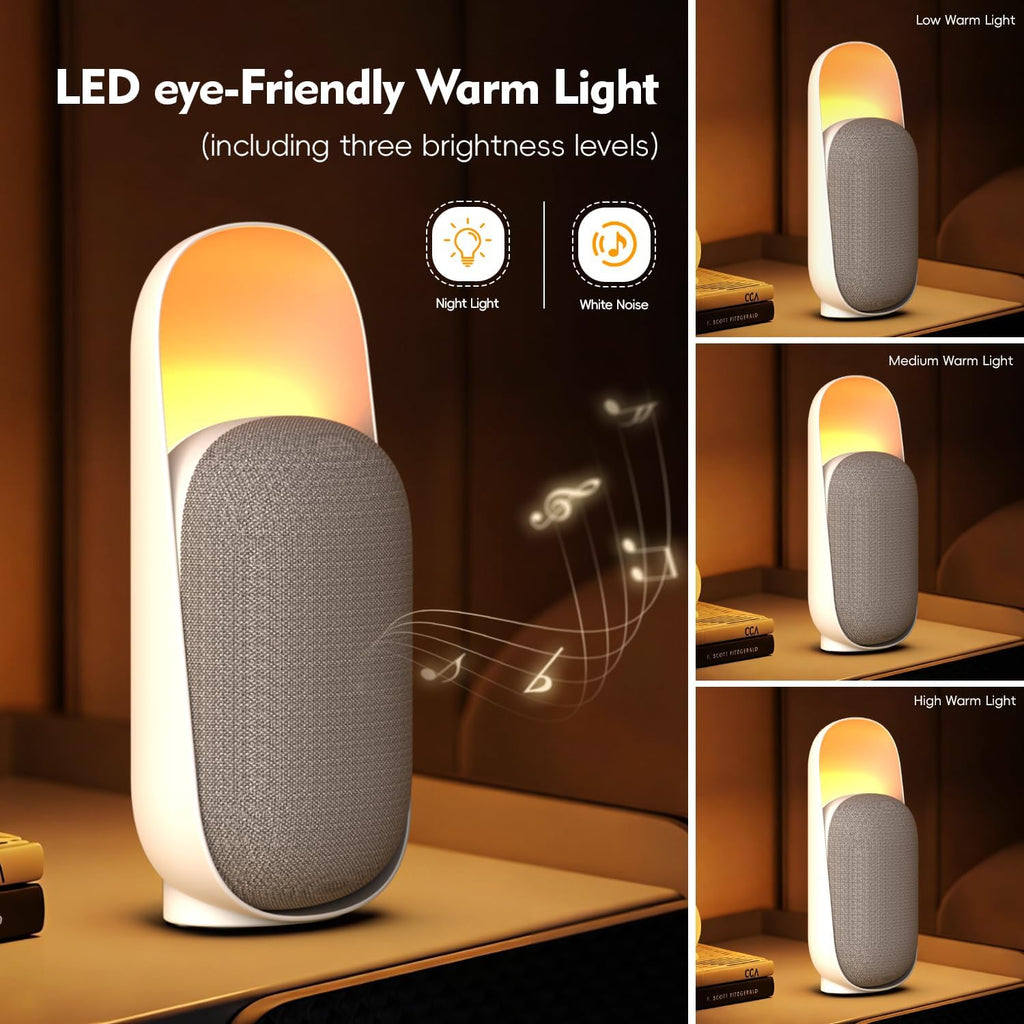 Sound Machine,White Noise Machine with Speaker,Night Light White Noise Machine,Sound Machine for Sleep for Room Decor Baby Kids Adult Home Office Travel