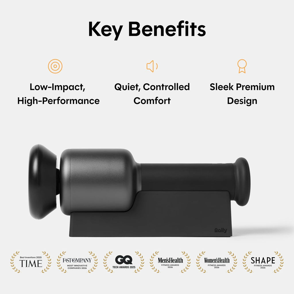 Rally Orbital Massager – Low Impact, High Performance Cordless Full-Body Recovery Device - 3 Attachments, Whisper-Quiet Calm Tech – Elite Muscle Relief for Athletes & Everyday Wellness