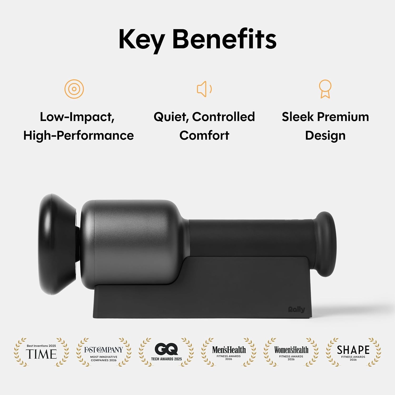 Rally Orbital Massager – Low Impact, High Performance Cordless Full-Body Recovery Device - 3 Attachments, Whisper-Quiet Calm Tech – Elite Muscle Relief for Athletes & Everyday Wellness